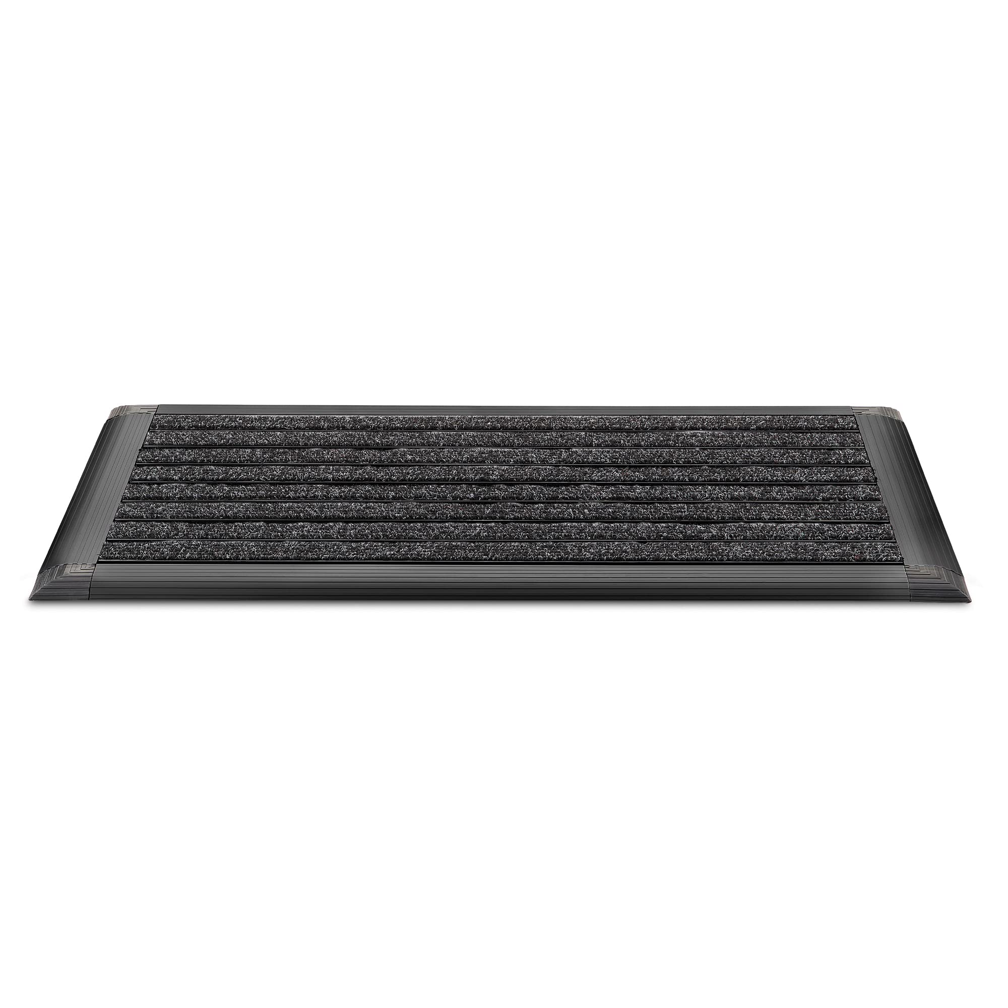 bomoe Felpudo de Aluminio para Puerta Principal Exteriores con Goma | 50x80cm antracita con colector de suciedad interior limpiabarros raspador zapatos entrada alfombra exterior AluGant