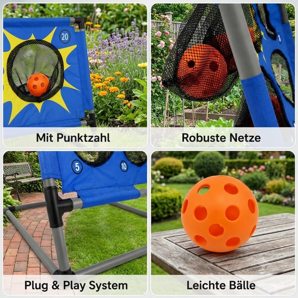 Bolimo Pro Wurfspiel für Kinder und Erwachsene, Ballspiel/Wurfspiel Indoor und Outdoor, Wurfspiel mit Zielscheibe für Garten, Park, Camping