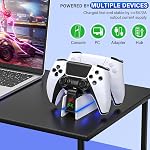 ZRZLMVP PS5-Controller-Charger-Station - Charging Station for PlayStation 5 Dualsense/Edge Controller with 9 Color Led Light, Fast Charging Dock & Holder Charger Stand for PS5/Slim/Pro Accessories