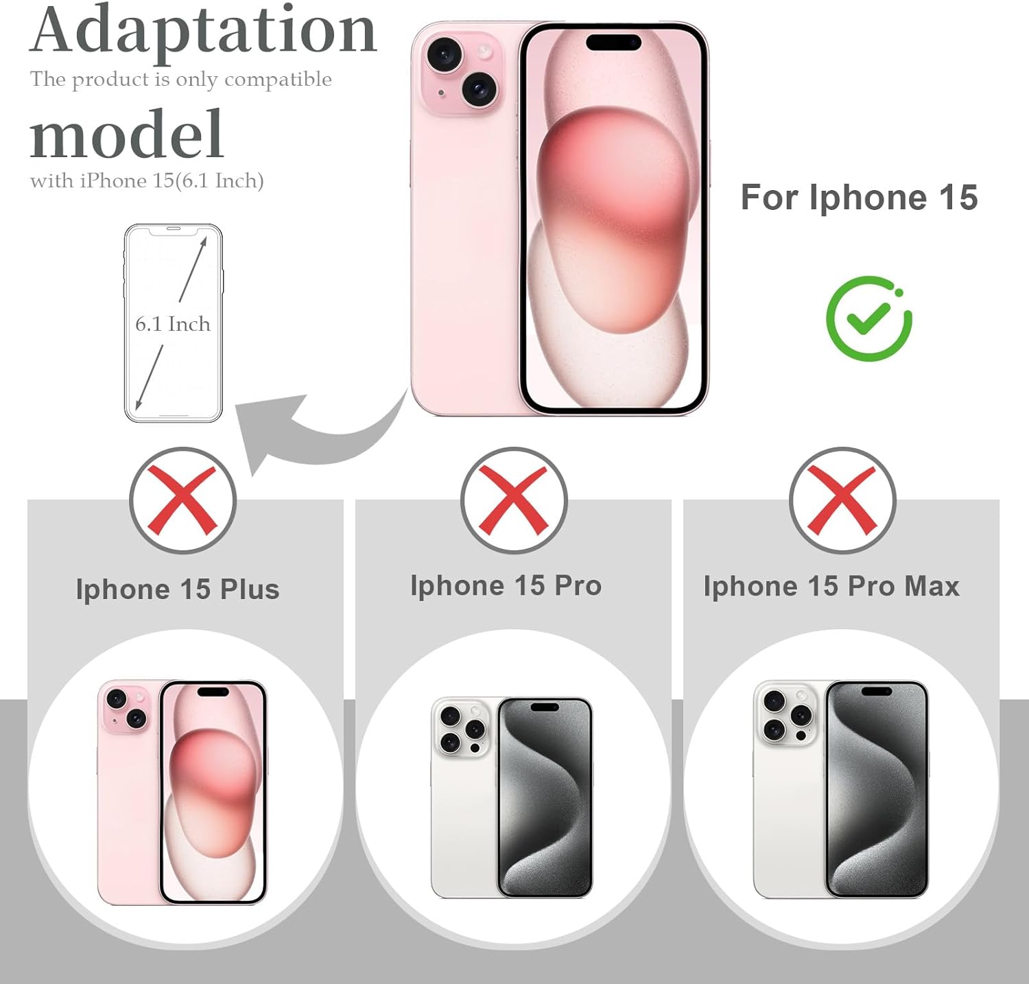 Back Glass Replacement for iPhone 15(6.1 inches Pink) Integrated Glass & Wireless Charging Repair Tools are Included