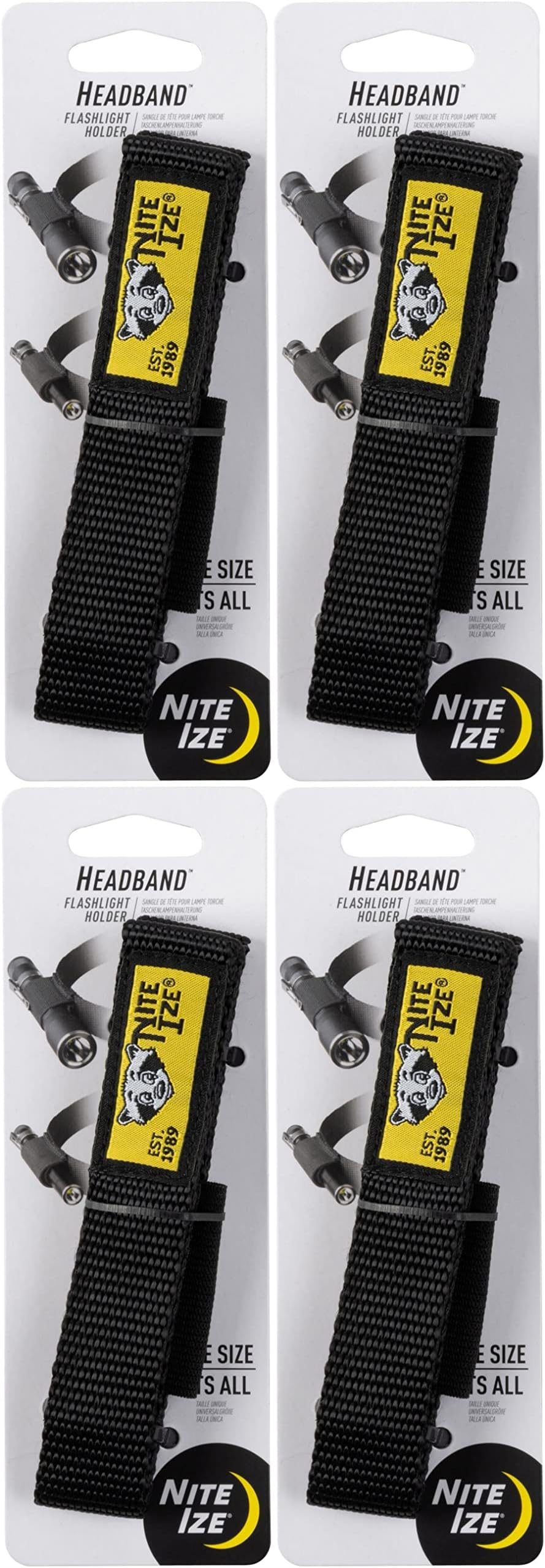 Nite IzeHeadband Flashlight Holder - Black (4-Pack)