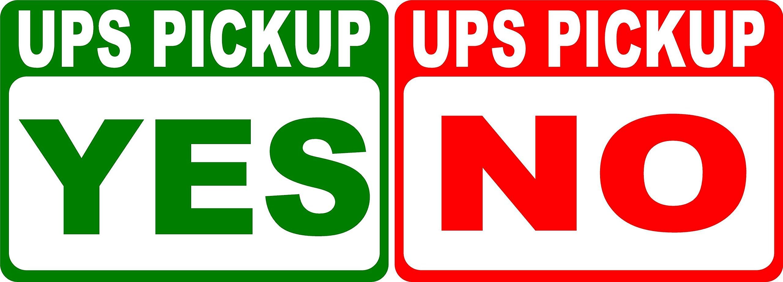 UPS Yes Pick Up No Pick-Up Sign. 2-Sided. 9x12 Metal. Made in USA. United Parcel Service Delivery Pickup Rules