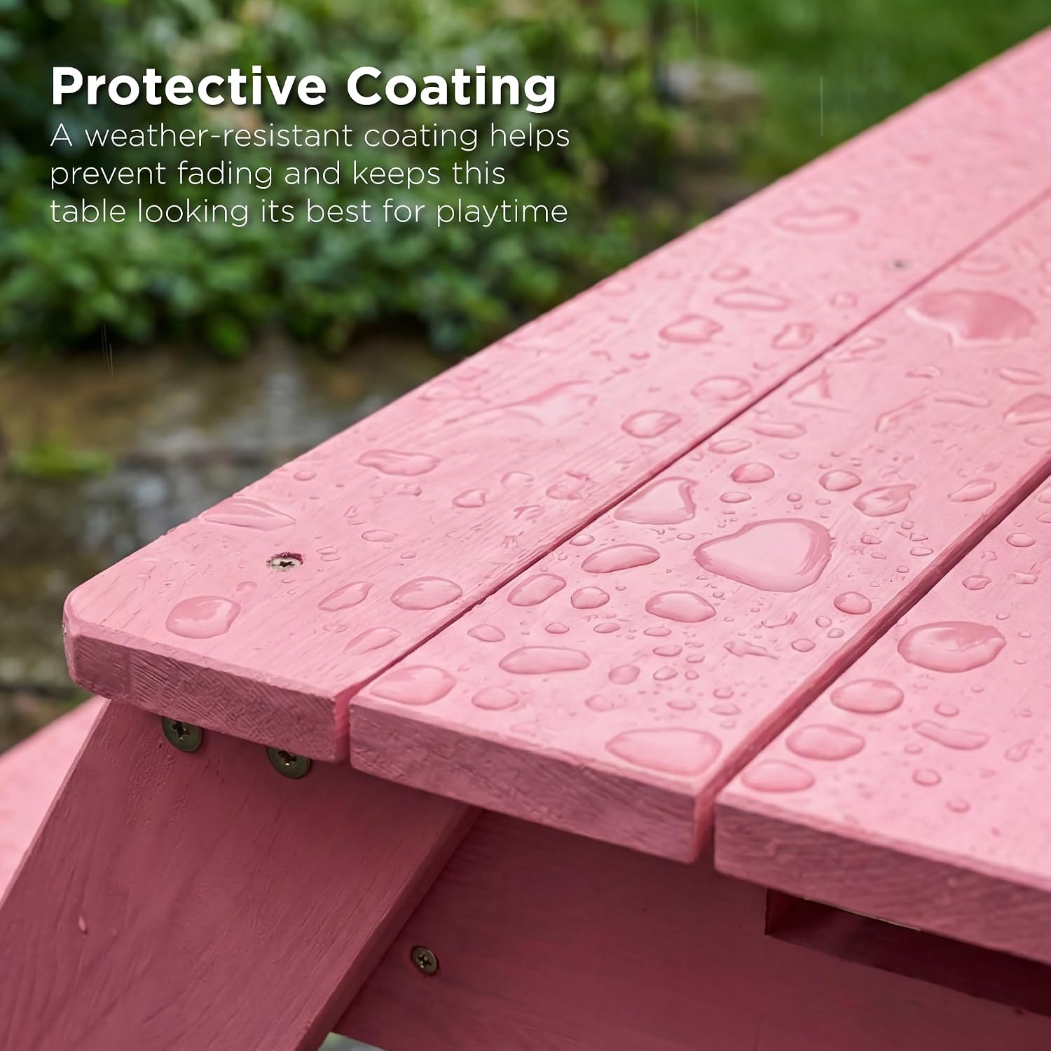 Best Choice Products Kids Picnic Table with Umbrella, 3-in-1 Sand & Water Table, Outdoor Convertible Picnic Table for Toddlers, Seats 4, Removable Top, 2 Buckets - Pink