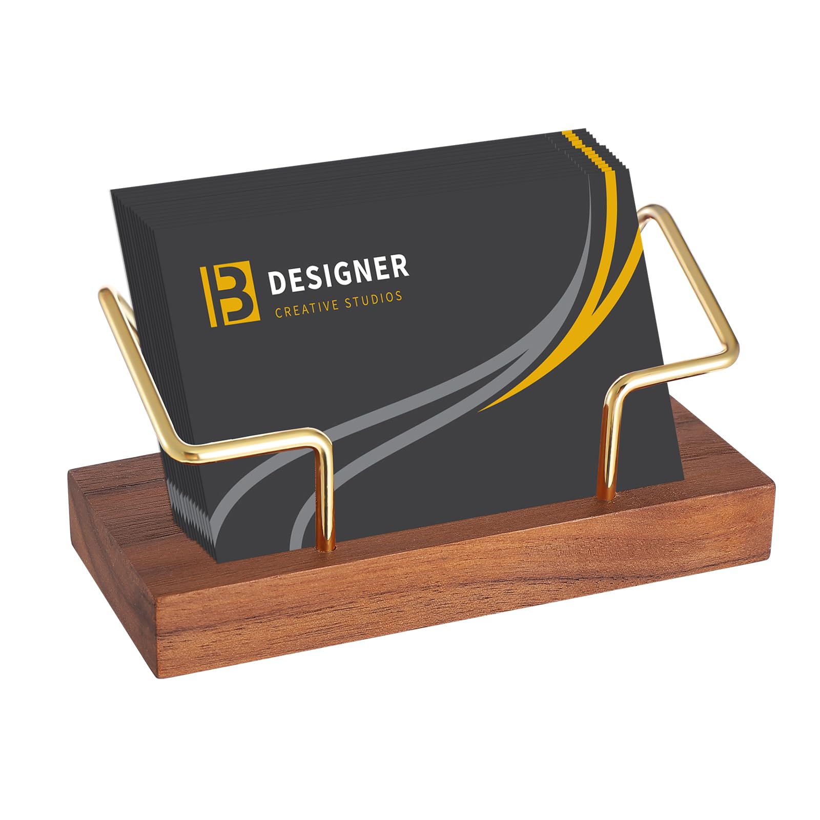 Sibba Business Card Holder Desk Display Stand Post Business Postcard Craft Show Flyer Wall Mount Catalog Case Owner Presentacion Decoration Appointment Reminder Office Organizers (W(Brown))