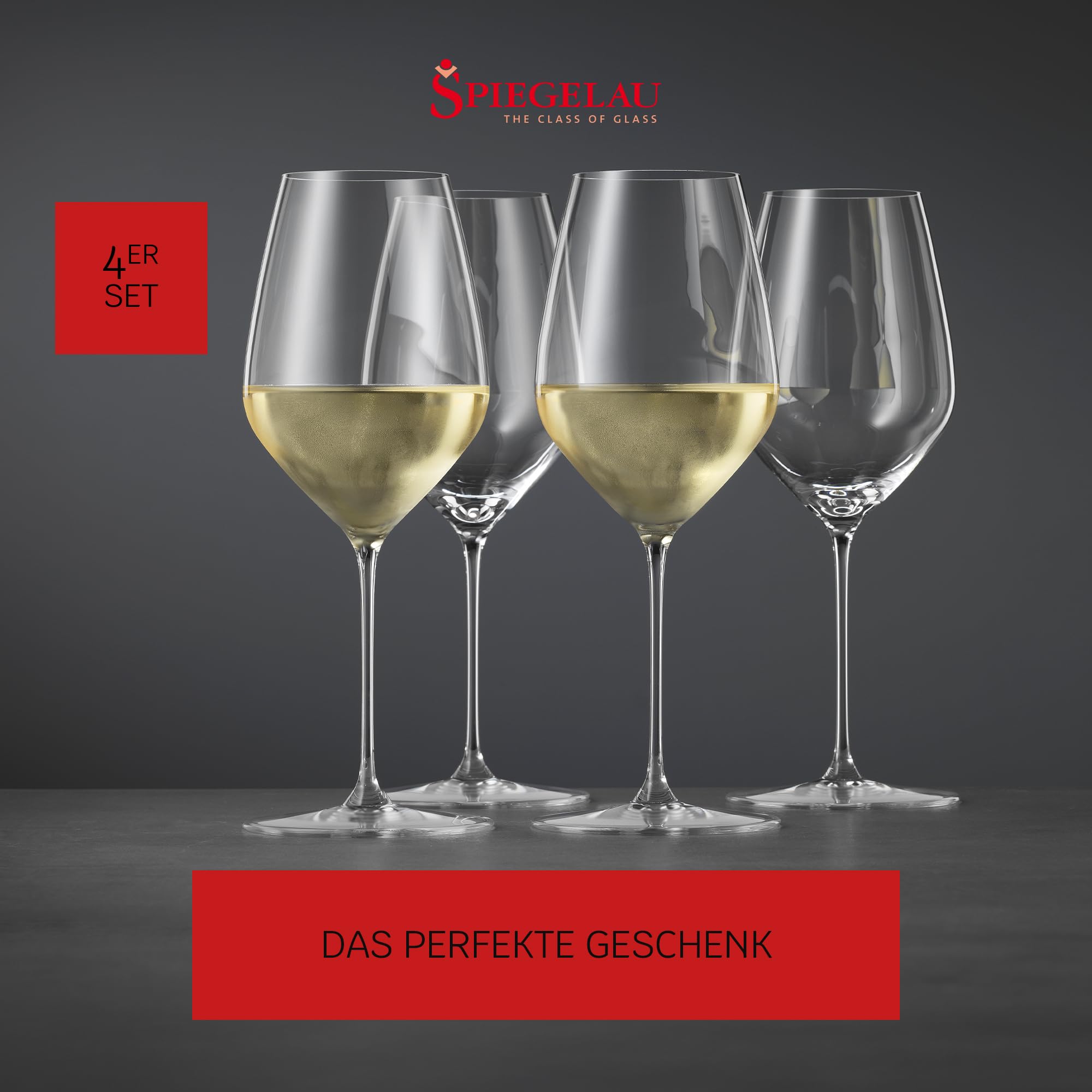 Spiegelau Copas de vino universales de 510 ml, 4 unidades, Hi-Lite, 1750471, para vino tinto y blanco, aptas para lavavajillas