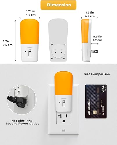 Miniatura 7 de LOHAS Luz nocturna, luz nocturna regulable con sensor de atardecer a amanecer, luces nocturnas para niños, para dormitorio, para guardería, pasillo,