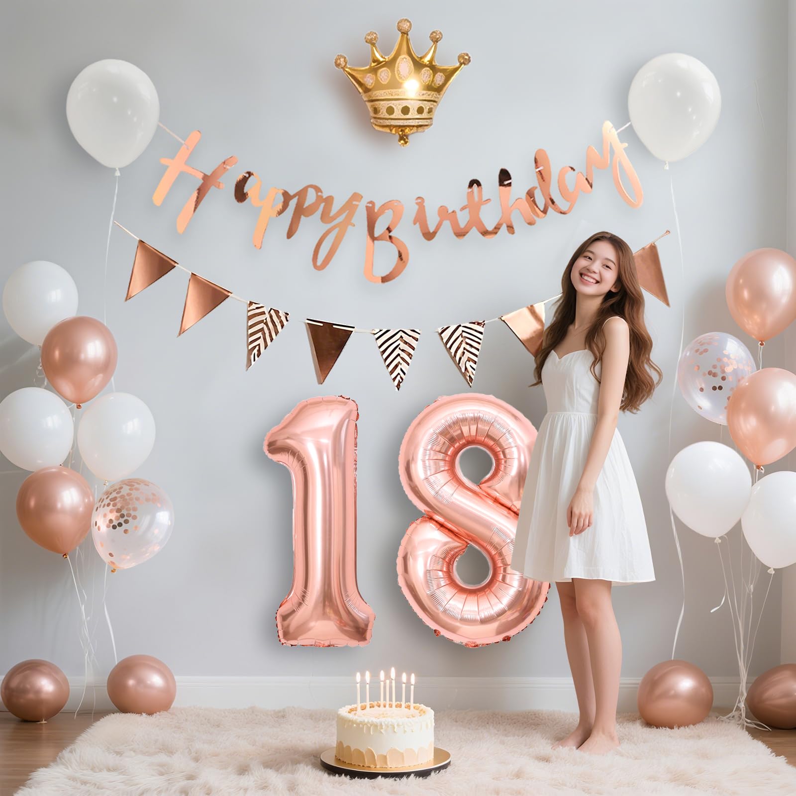 Amazon | 18歳 誕生日 飾り付け バルーンセット ハッピーバースデー