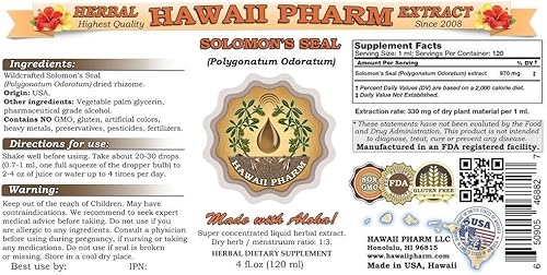 Miniatura 2 de HawaiiPharm Extracto líquido de sello de Salomón, tintura de sello de Salomón (Polygonatum odoratum), suplemento herbario, fabricado en EE. UU., 4