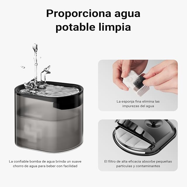 Foto 6 de 8 de Fudajo Comedero y Bebedero Negro automático para Mascotas 3L/2,5L Control por App. diseño Compacto