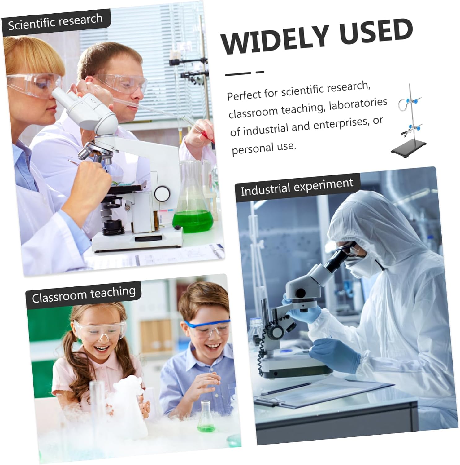 Stand Lab Retort Stand Base Support Stand for Laboratory Made of Iron School Factory Equipment Random Style