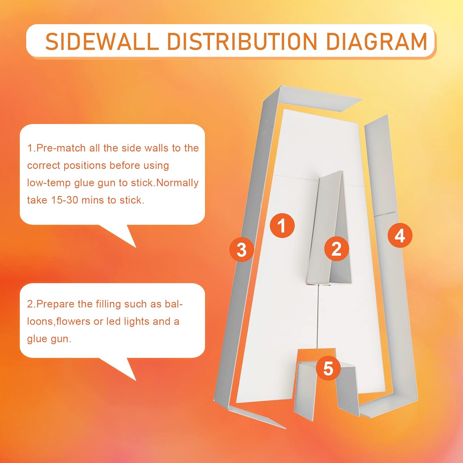 3FT Large Marquee Letters Mosaic Balloon Frame Pre-cut Foam Board Marquee Light Up Letters A for Birthday Party Decorations,Wedding,Baby Shower DIY Party Supplies (Letter A) - Image 3