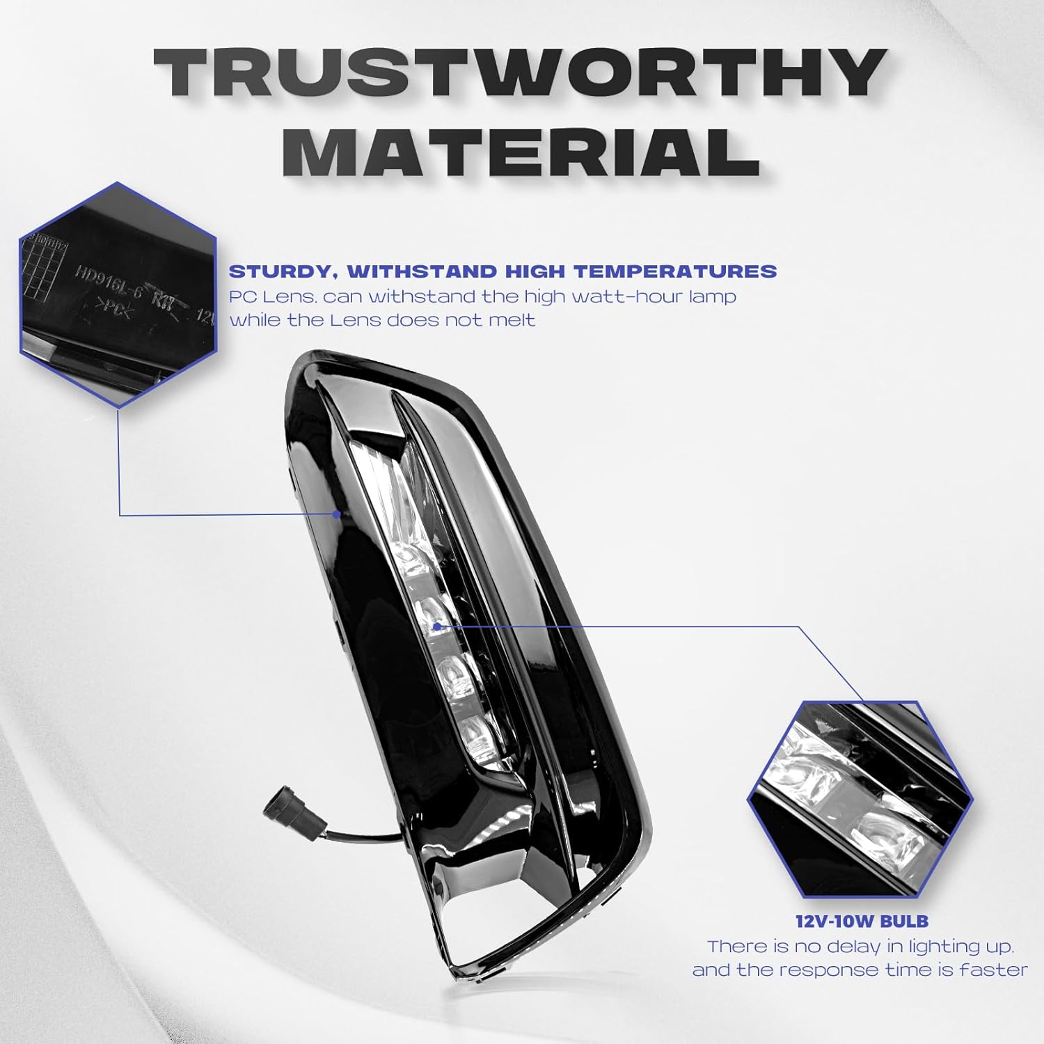 RP Remarkable Power, LED Fog Lights Compatible with 2018-2020 Accord Sedan DRL Bumper Fog Lamps Bezel with 12V 7W LED Light Bulbs and Switch Assembly Driver & Passenger Side FL7178
