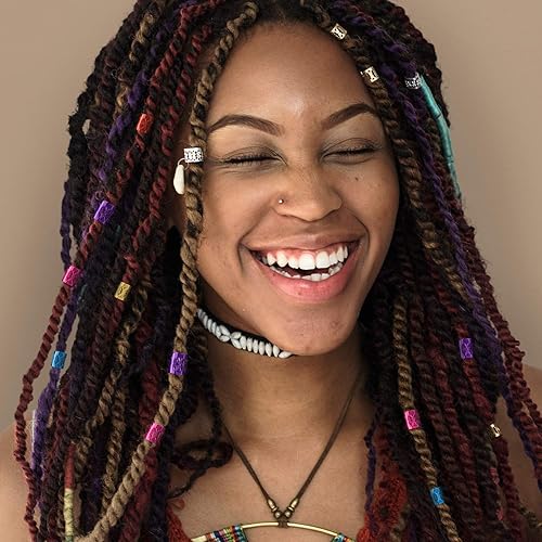 Miniatura 7 de 162 piezas de cuerda de accesorios para el cabello incluye 12 piezas de cuerda de trenzado de cabello colorido para el cabello y 150 piezas de puños