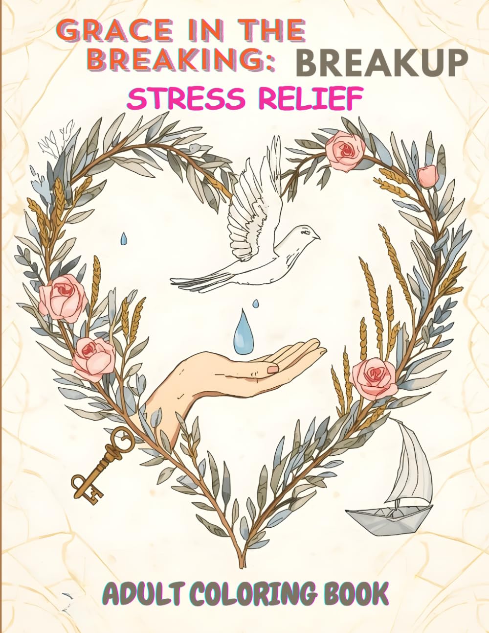 GRACE IN THE BREAKUP: BREAKUP STRESS- RELIEVER COLORING BOOK FOR TEENS & ADULTS: 40 Therapeutic Illustrations with Uplifting Scripture for Healing, Hope & Self-Care