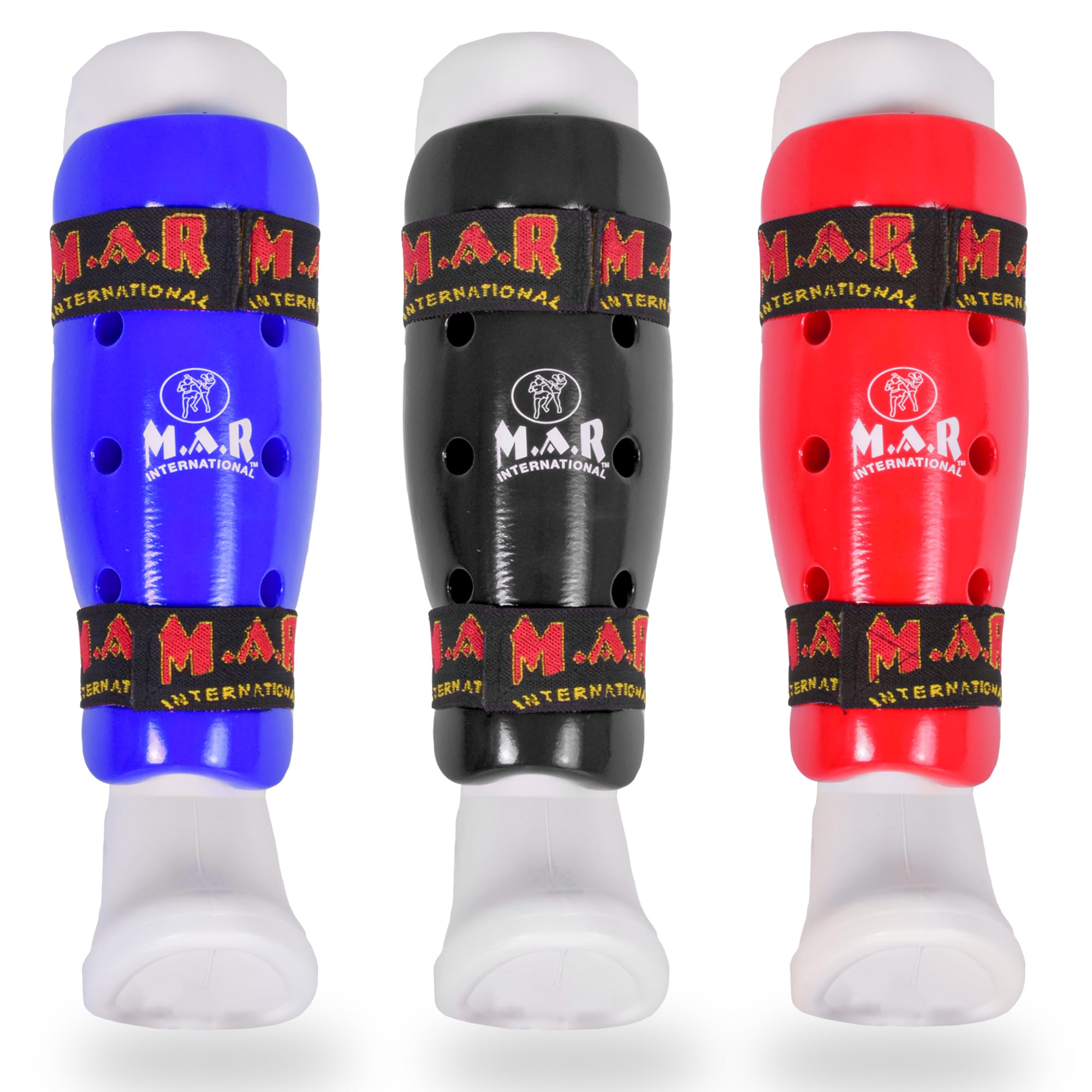 MAR | Black Shin Guards for Contact Sports, Durable Vinyl Dipped Foam, Combat Shin Pads for Kickboxing, Muay Thai, MMA, Karate, Taekwondo & More, Wrestling Kickpads (Medium)