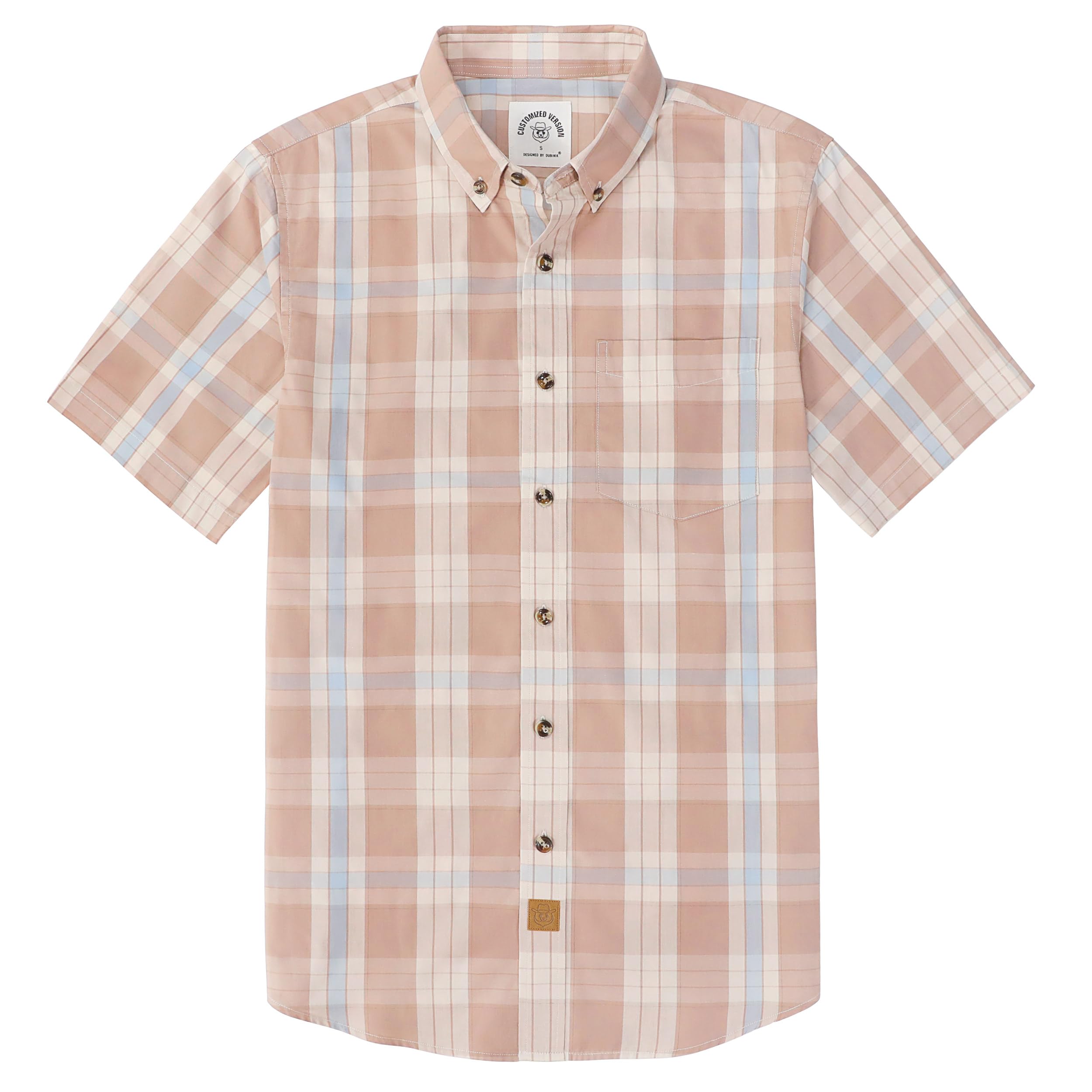 Dubinik® Mens Short Sleeve Button Down Shirts Summer Vintage Short Sleeve Button Down Men Lightweight Men's Casual Shirts