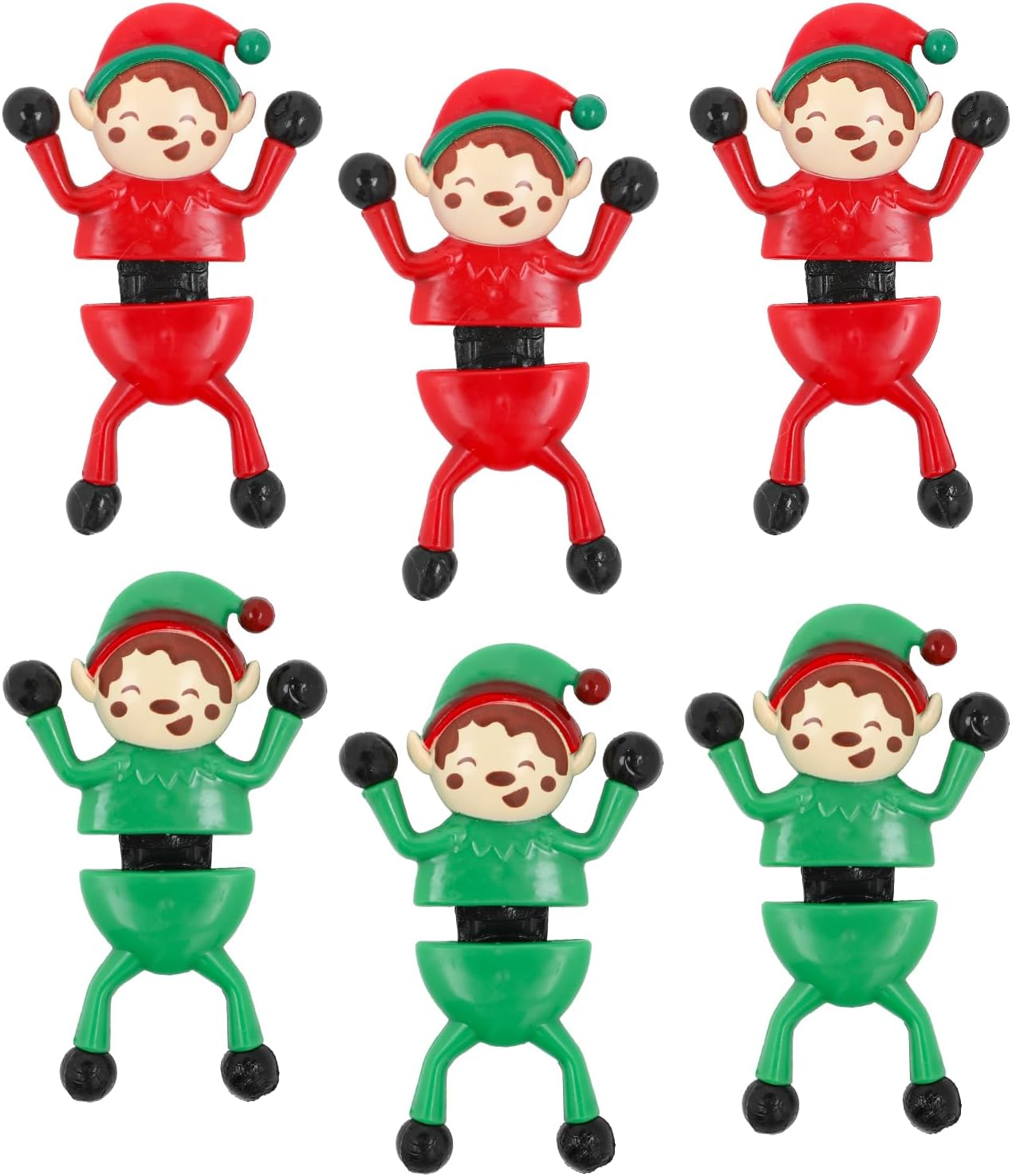VEYLIN Christmas Party Bag Fillers, 6PCS Elf Wall Crawlers with Sticky Feet for Kids Christmas Party Favours Christmas Stocking Fillers