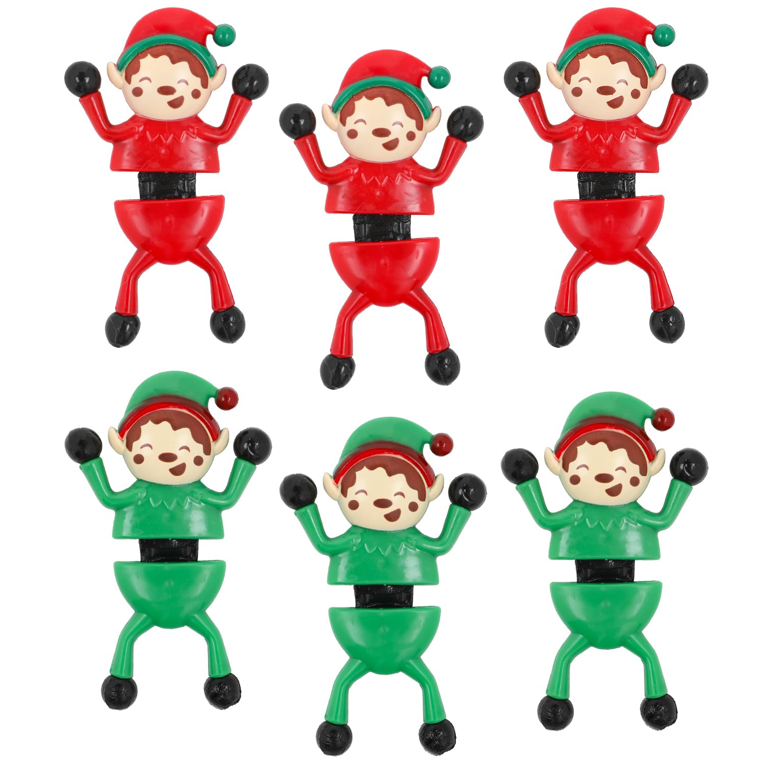 VEYLIN Christmas Party Bag Fillers, 6PCS Elf Wall Crawlers with Sticky Feet for Kids Christmas Party Favours Christmas Stocking Fillers