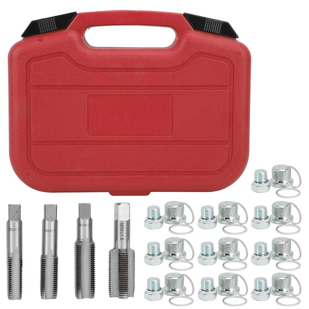 64 Pezzi Kit di Riparazione della Filettatura della Coppa dell'Olio, Coppa dell'olio in Alluminio Riparazione Filettatura della Coppa dell'olio Tappo di Scarico Kit di Strumenti Accessorio di Manutenz