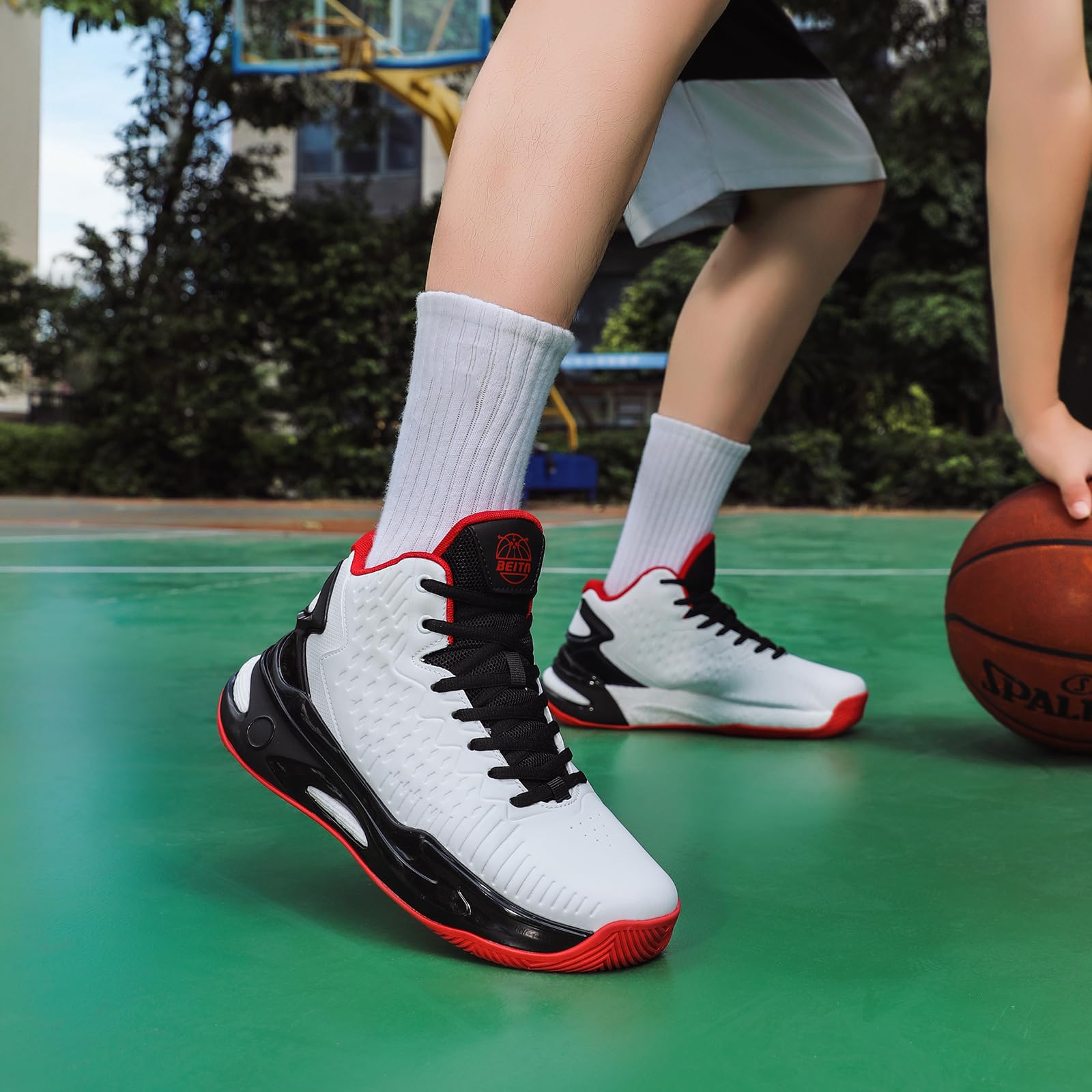 Beita High Upper Basketball Shoes for Men Sneakers Breathable Sports Shoes Anti Slip