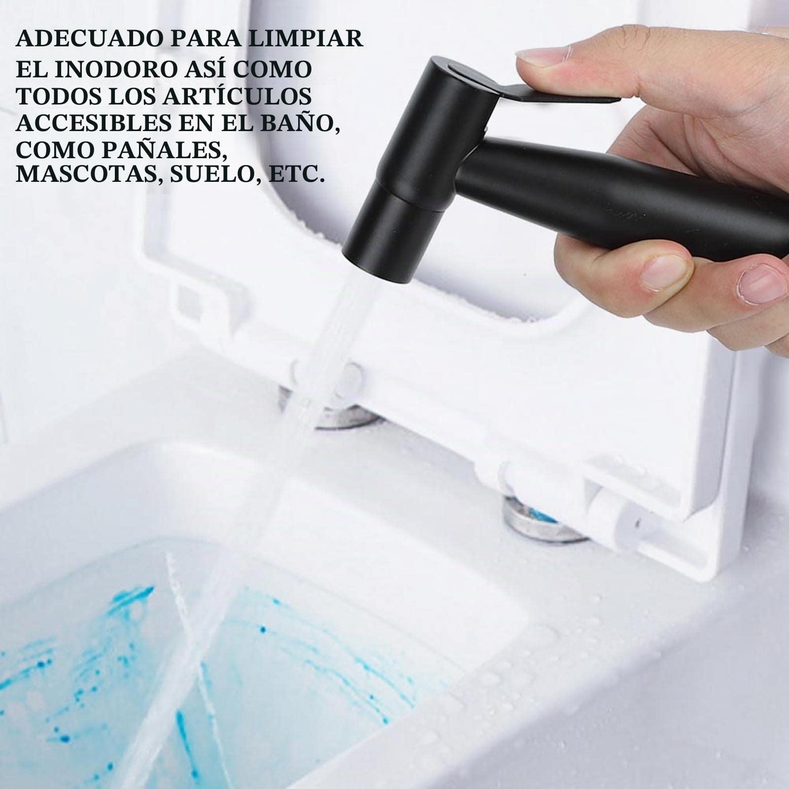 Pulverizador bidé, Bidet para WC de mano Kit de manguera de soporte de cabeza de pulverizador de lavado femenino negro G1/2 accesorios de baño de rosca inoxidable