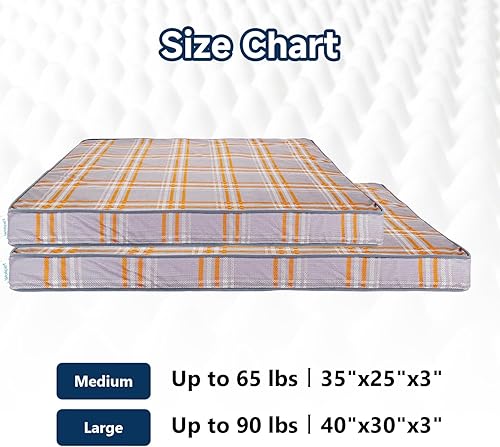 Miniatura 7 de Cama ortopédica para perros medianos, cama de almohada para perros con funda extraíble lavable para jaula de huevos, alfombrilla de cama de espuma