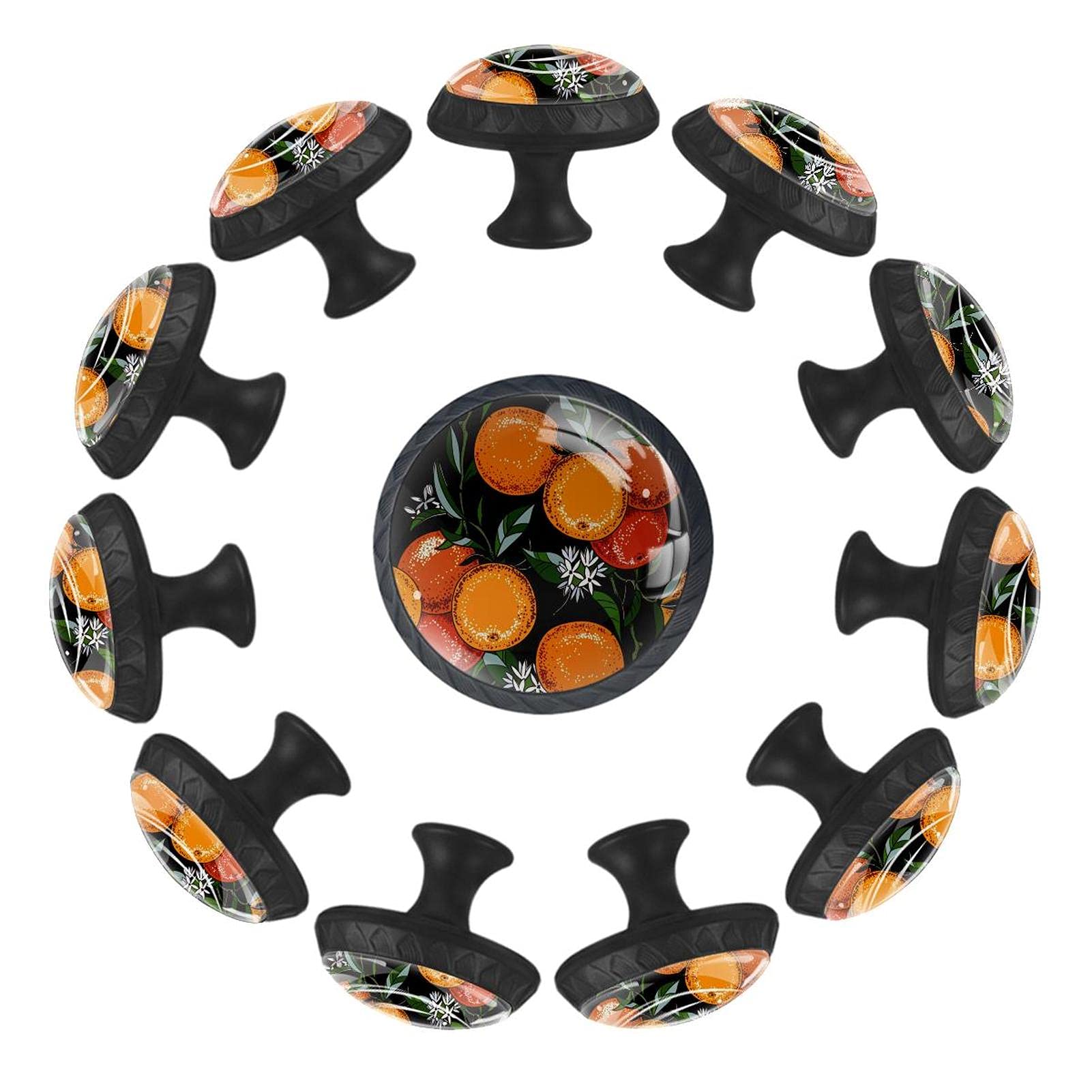 Boutons de tiroir orange 35mm : lot de 12 poignées de commode ronds