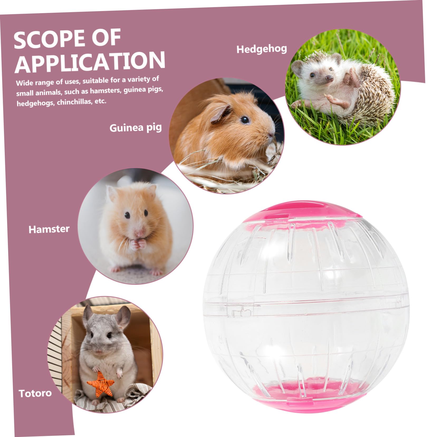 Balle de Course pour Hamster Transparente 4 Pièces en Plastique