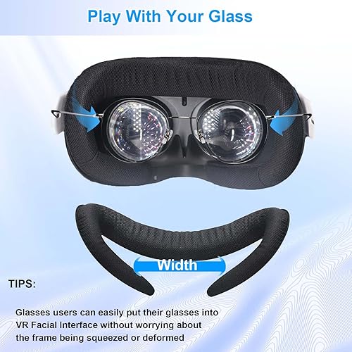 Miniatura 6 de VR Face Pad for Oculus Quest 2, Fitness Facial Interface Bracket, Face Cushion Pad with 2 Replacement Pads,Thumb Stick Caps,Lens Cover,Anti-fogging