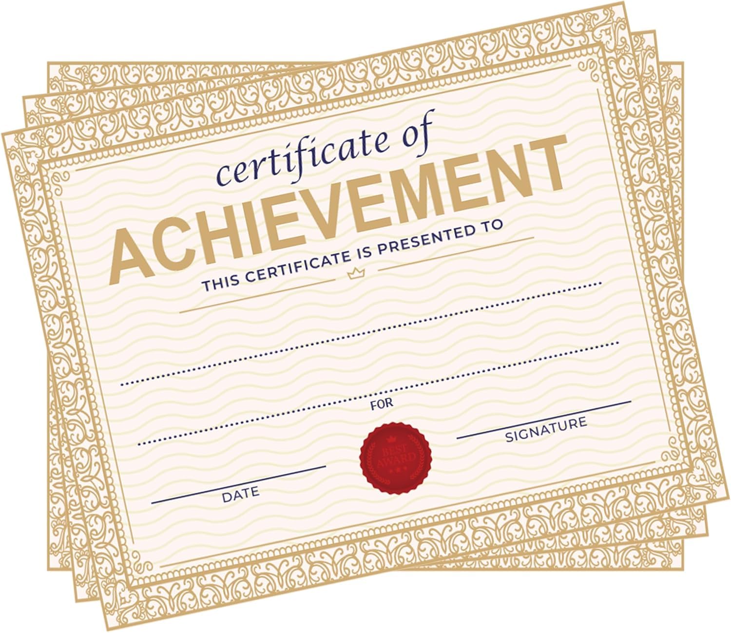 25 PCS Certificate of Achievement Awards Certificates of Completion - 8 x 10 Inches Student of Month Diploma for Gold Stars Award Certificates for Preschool & Kindergarten Graduation (pink1)