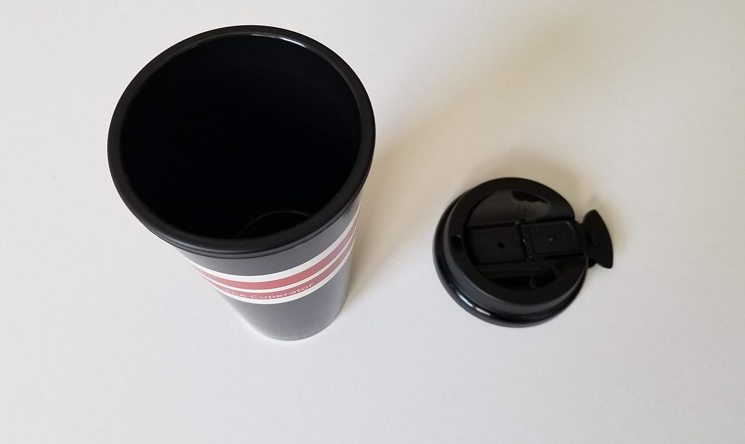 Cuperator Travel Mug - Insulated Reusable Drink Cup (16, Black, Red, White) - Image 2