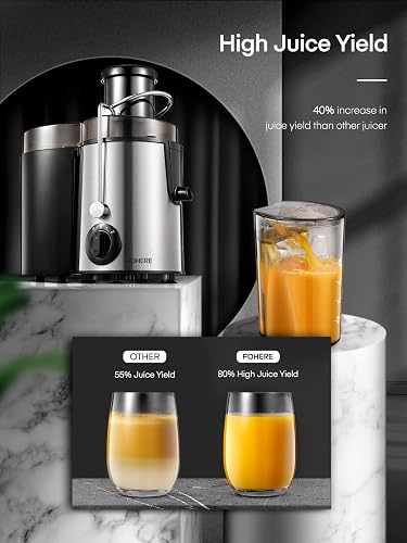 FOHERE Centrifugeuse Extracteur de Jus pour Fruits et Légumes 800W Max - 7