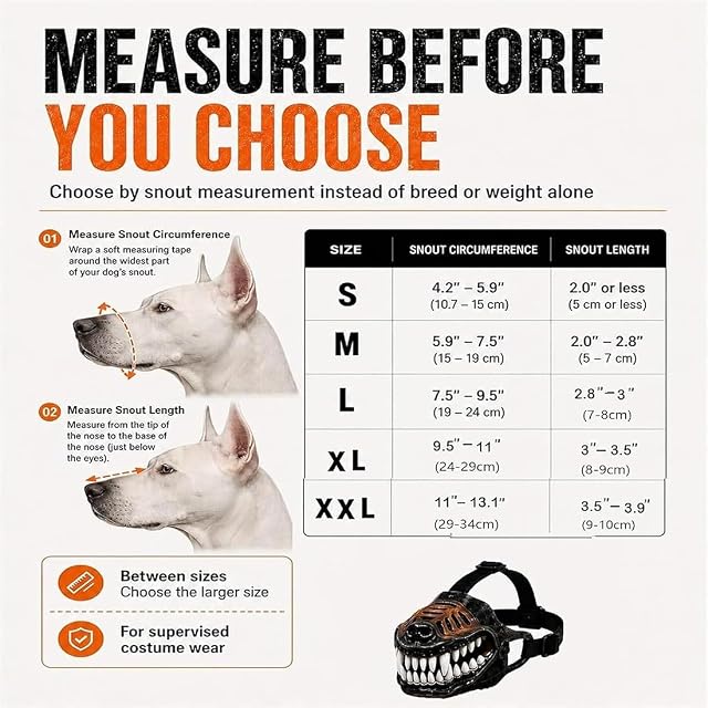 Foto 2 de 7 de Bozal para Perros con diseño de Dientes aterradores: bozal de Monstruo Aterrador