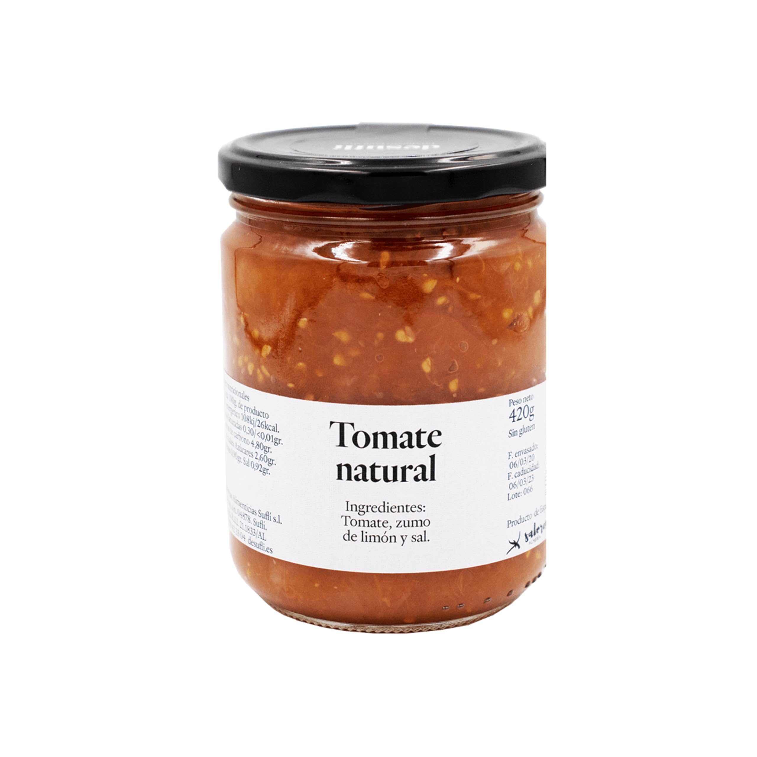 Tomate Natural Triturado de Pera Pack 3 Unidades 420g cada una Sin Aditivos 100% Natural