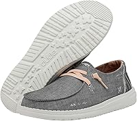 Vista 119 de Hey Dude Wendy - Zapatos de mujer, mocasines sin cordones para mujer, cómodos y ligeros Blanco brillante elástico