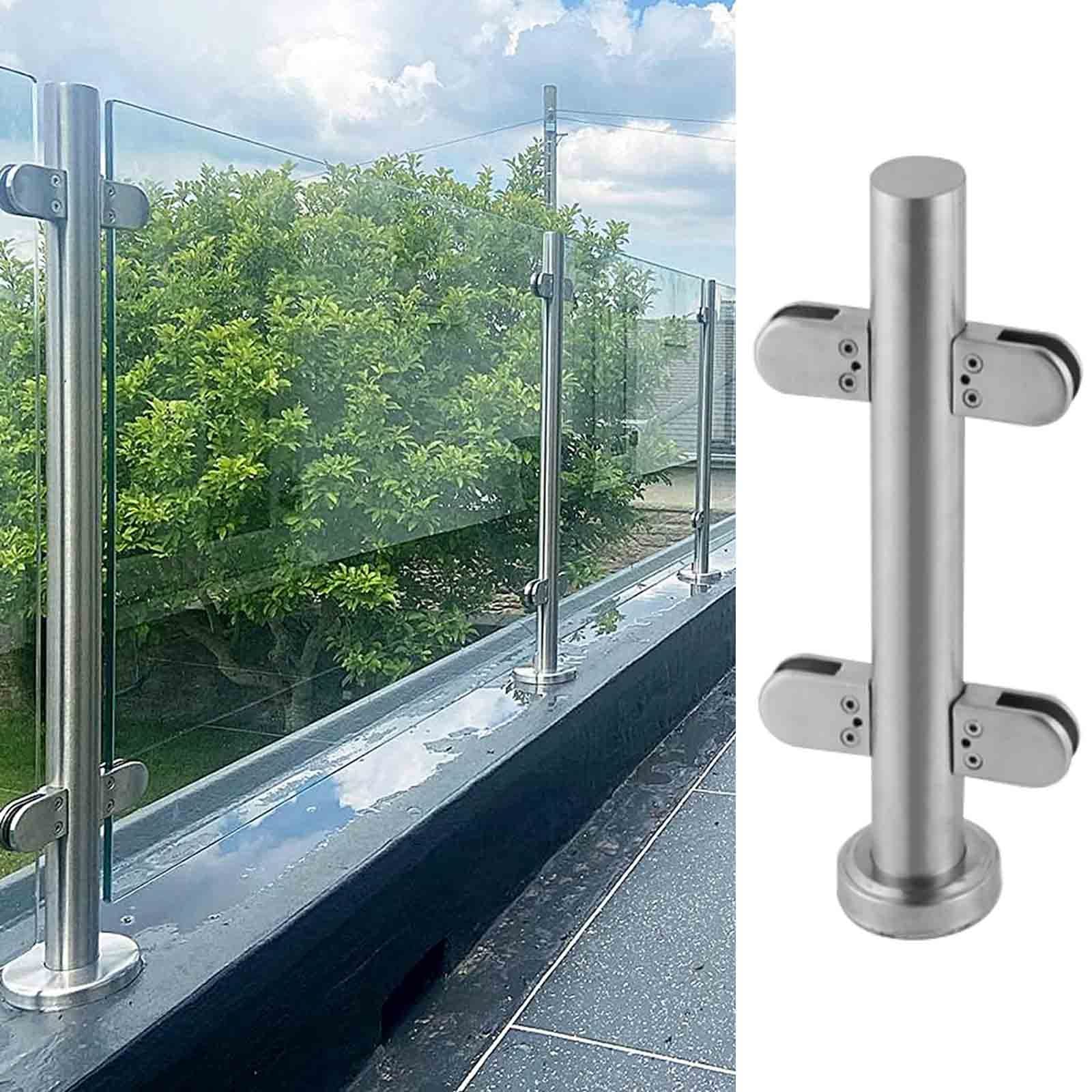 Support de balustrade pour balcon et terrasse avec fixation de panneau en acier inoxydable