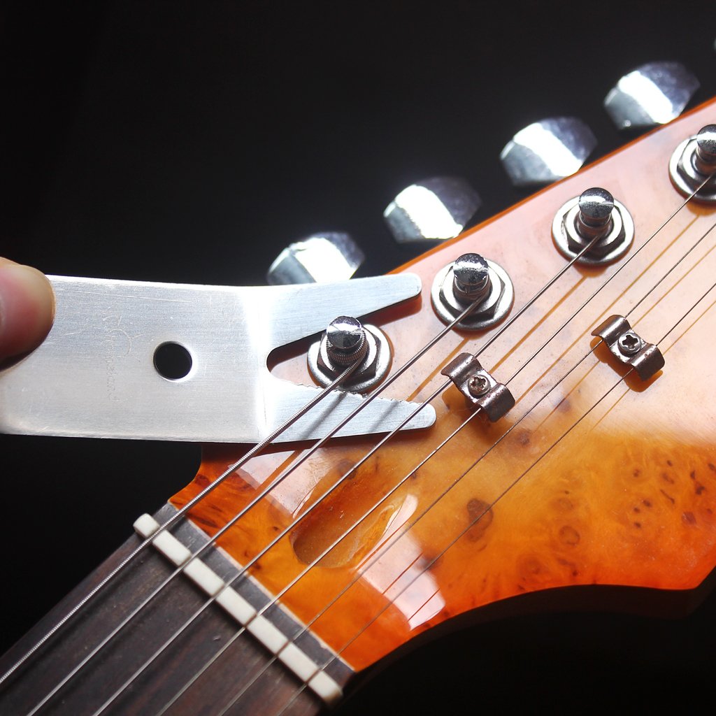 Alnicov Narzędza do gitar basowych ze stali nierdzewnej w kieszeni, wielofunkcyjny klucz do przełączników i gałki tunera, akcesoria gitarowe