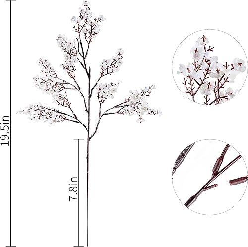 Miniatura 17 de 10 piezas de flores artificiales de aliento de bebé, flores artificiales de tacto real a granel, flores de seda para decoración del hogar, arreglo