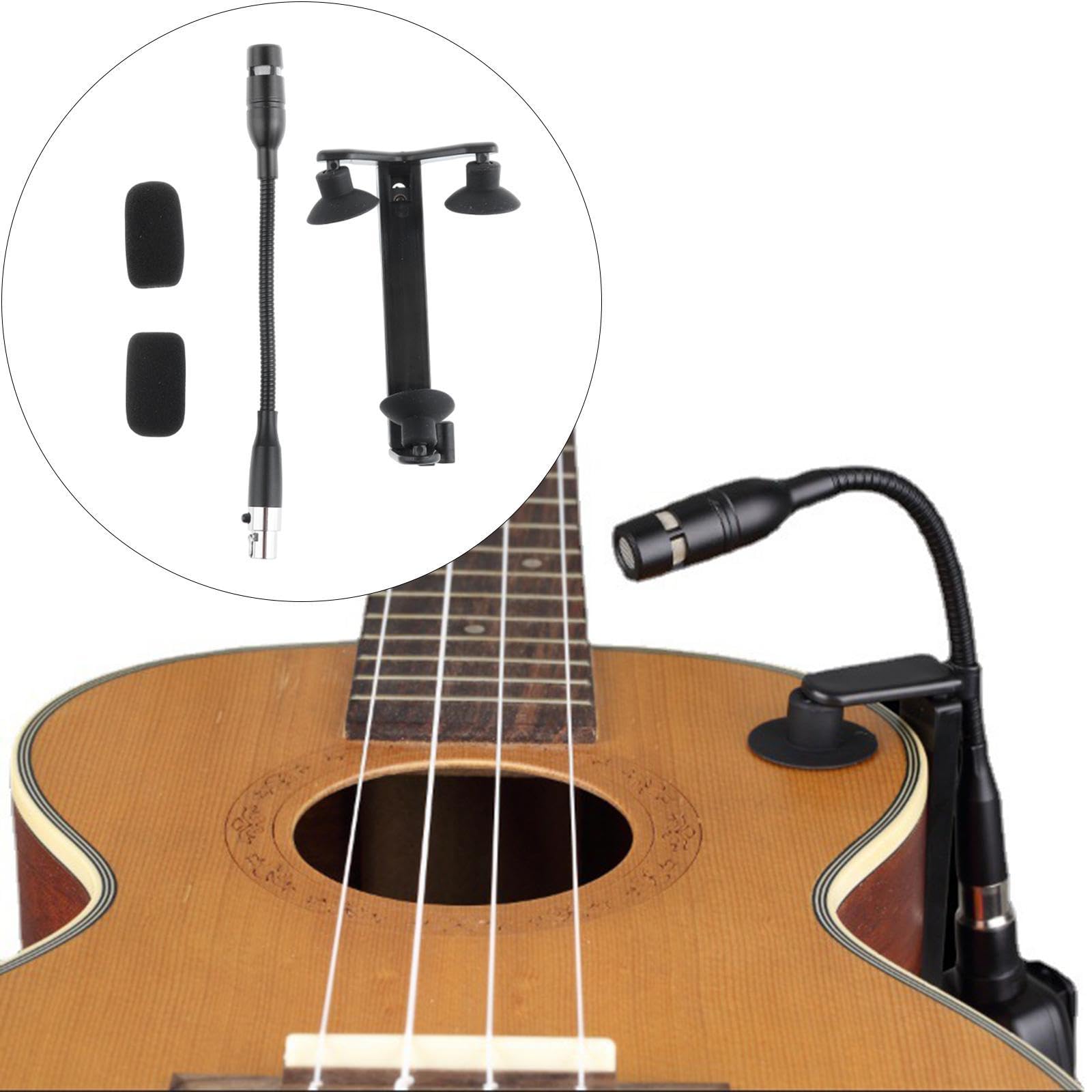 Instrument -Mikrofonclip -Set -Schwanenhals -Mikrofon und Clip Flexible Gitarre -Mikrofon -Clip -Set für Studio -Akustikgitarren, 4 Pin Normal