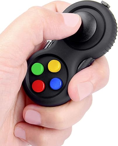 DUDDY-PRO Fidget Pad 8 características divertidas, almohadilla de juego de control retro de mano, juguete de enfoque, alivio de ansiedad y estrés
