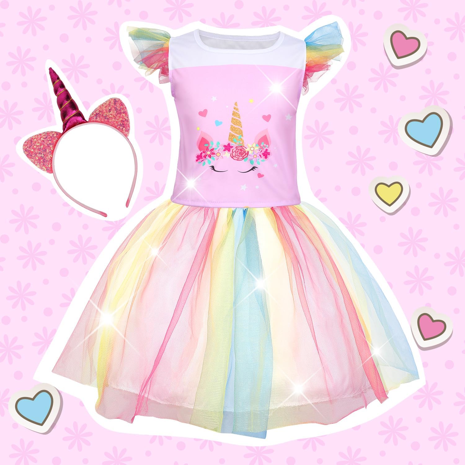 Princess Dresses for Girls, Princess Costume for Girls Age 3 4 5 6 7 8, Dress Up Clothes Christmas Gifts - Image 4