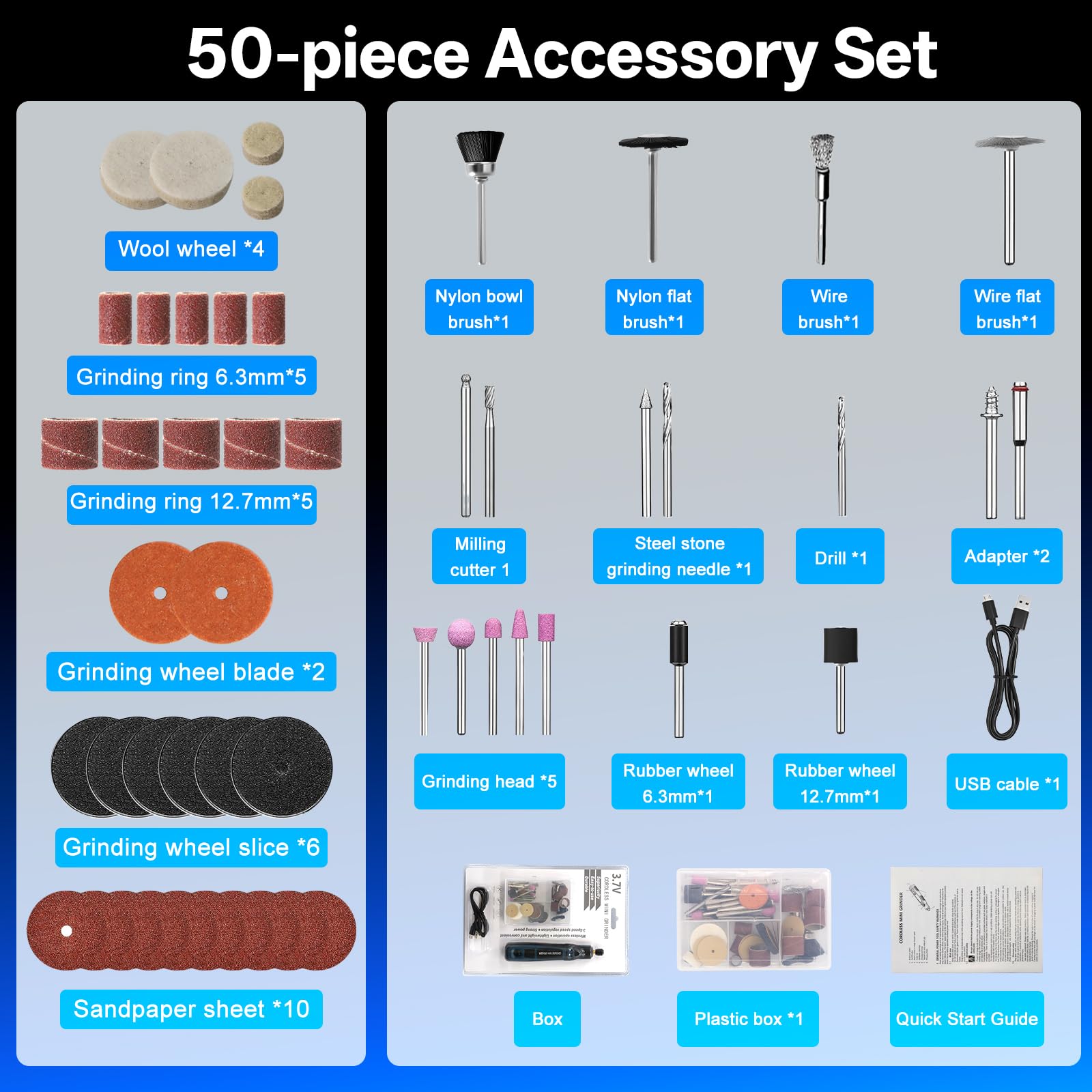 Senza Fili Mini Trapano a Batteria 50 Accessori, Strumenti Rotanti Multifunzione per Incisione Elettrica