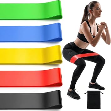 5li Pilates Diren  Band  Seti - Egzersiz ve Fitness Bantlar  - 5 Farkl  Sertlik Seviyesi - Evde Spor, Yoga, Fizik Tedavi ve Kas Geli tirme  in Esnek Silikon Egzersiz Lasti i