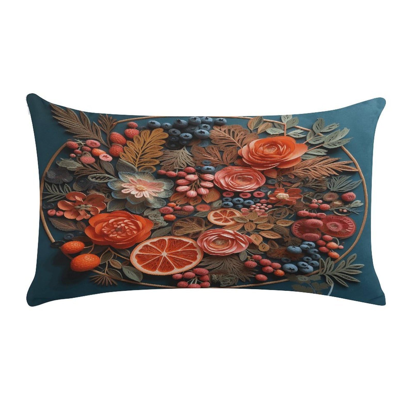 Wsoihfec Style Relief Flowerscushion Case Throw Pillow Cover