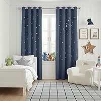 Vista 29 de NICETOWN Cortinas Opacas con Recortes de Estrellas para Dormitorio de Niños/Guardería, Cortinas de Tratamiento de Ventana con Aislamiento Térmico