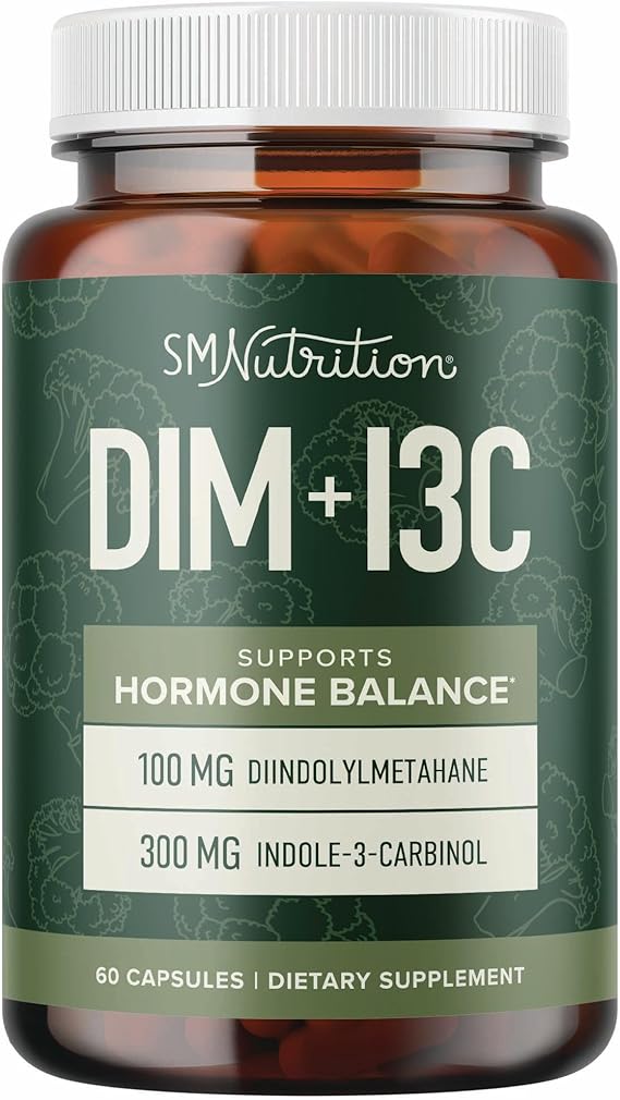 DIM & Indole 3 Carbinol for Hormone Balance for Women & Men | I3C | Metabolism Support, Estrogen Balance, Menopause Supplements for Womens Health, Antioxidants | Vegan, Non-GMO, Gluten-Free | 60 Ct.