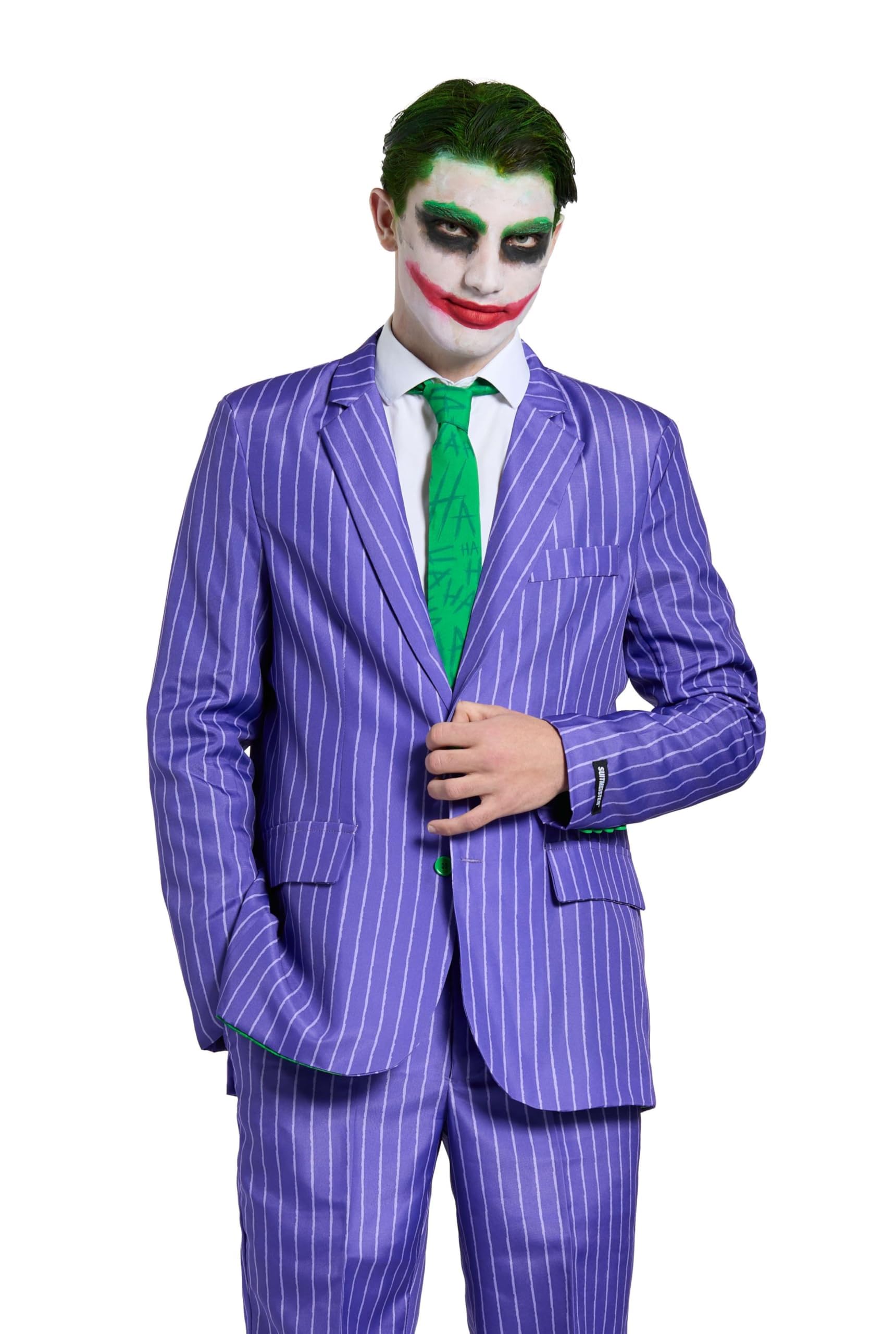 Suitmeister Herren Joker Anzug - Offiziell lizenziertes Fasching, Halloween & Karneval Kostüm - für Partys & Parade