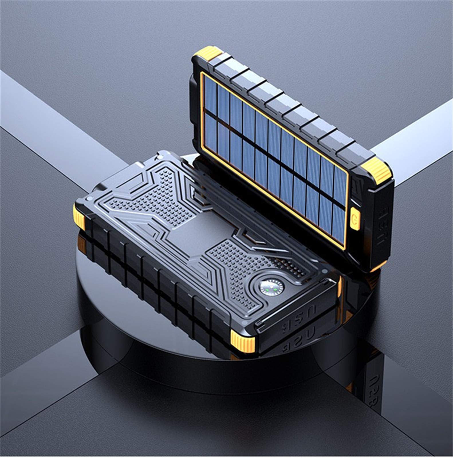 Banca di energia Solare Caricatore Portatile di Grande capacità Banca di Alimentazione Esterna LED Caricatore Solare Impermeabile Batteria 20000Mah, Blu