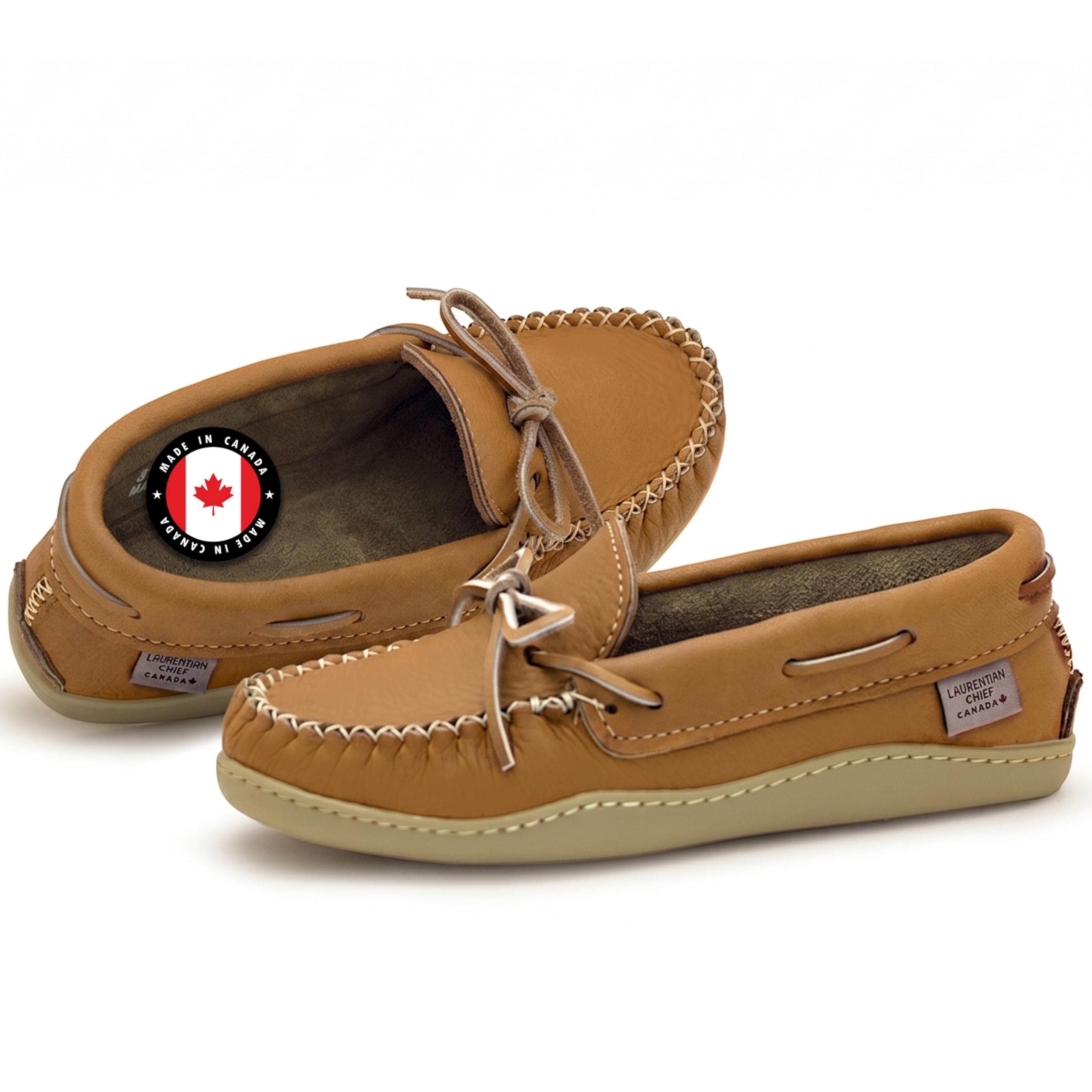 Mocassin Homme Cuir Véritable, Fabriqué au Canada, Qualité Premium | Confortables et Durables, Mocassins Homme Classiques, Décontractée, Souples, Semelles en Caoutchouc, Été, Printemps, Automne