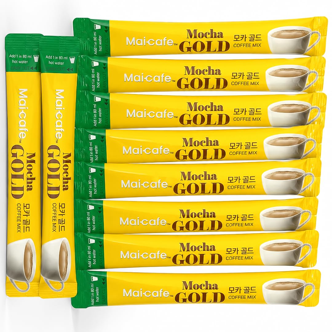 Maicafe Mocha Gold Korean Instant Coffee Mix – Premium Instant Coffee Pack, Rich & Smooth Korean Coffee Mix with Milk Cream and Sugar - Made in Korea (10 Sachets)-image-6